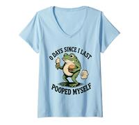 Women's 0 Days Since I Last Pooped Myself Meme V-Neck T-Shirt