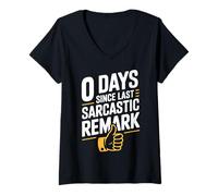 Womens 0 Days Since Last Sarcastic Remark Meme V-Neck T-Shirt