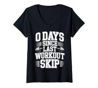 Womens 0 Days Since Last Workout Skip Meme V-Neck T-Shirt