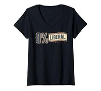 Women's 0% Liberal - Zero Percent Statement Conservatives Men Women V-Neck T-Shirt