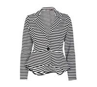 Womens 1 Button Peplum Blazer Ladies Long Sleeve Stripe Print Blazer Slim Fit Jacket