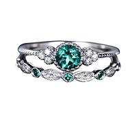 Women's 1 Jewellery Ring Pair Set Size 9 Pairs Rings Rings Compatible with Making Set Wire, one size, Copper, No Gemstone