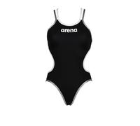 Arena Women's One Double Cross Back Swimsuit Piece, Black/White/Silver, 28