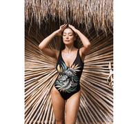 Fantasie Womens Bamboo Grove Plunge Swimsuit - Black Polyamide - Size 36G