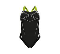 Arena Womens Graphic Swimsuit Swim Pro Back One Piece, Black-Artic Lime, 34 EU