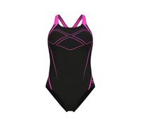 Arena Womens Graphic Swimsuit Swim Pro Back One Piece, Black-Shocking Pink, 34 EU