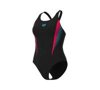 Arena Womens Threefold V Back R One Piece Swimsuit, Black-black-anguria, 32 EU