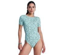 Roxy Sun Babe - Women Green Short Sleeve One-Piece Swimsuit