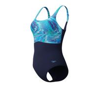 Speedo Print Contour Eclipse Swimsuit Blue UK 40 Woman