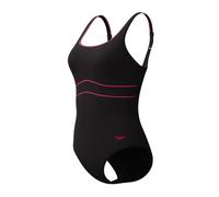 Speedo Womens Solid Contour Eclipse Swimsuit Swimming Costume Anthracite/Ruby Size Size 44" Approx UK 20