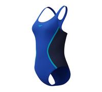 Speedo Womens Solid Splice Medalist Swimsuit Swimming Costume Deep Sapphire/Peacoat Size Size 38" Approx UK 14