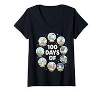 Women's 100 Days of Being A Silly Goose V-Neck T-Shirt