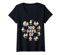 Women's 100 Days of Being A Silly Goose V-Neck T-Shirt
