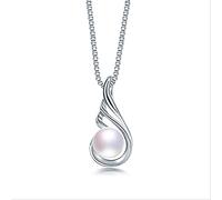 women's 100% freshwater cultured pearl pendant wing pendant necklace