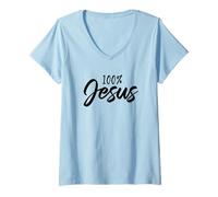 Women's 100% Jesus, 100 Percent Jesus V-Neck T-Shirt