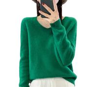 Womens 100% Merino Wool V Neck Sweater Long Sleeve Basic Jumper Lightweight Knitwear Tops GN8 M