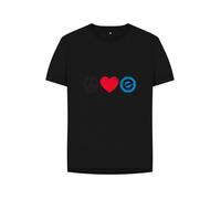 Women's 100% Organic Cotton Relaxed Fit - Peace, Love, Echelon - Tee - Black / 14
