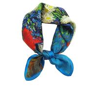 Women's 100% Pure Mulberry Silk Small Square Scarf - Neckerchief Women - Silk Headscarf - 21" x 21", Rose, S