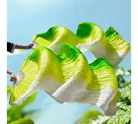 Women's 100% Real Silk Gradient Belly Dance Fan Pair For Stage Performance And Artistic Display