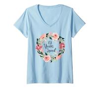 Womens 101 Years Loved Women Men 101 Years Old 101th Birthday V-Neck T-Shirt