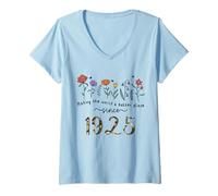 Women's 101st Birthday Making The World A Better Place Since 1925 V-Neck T-Shirt