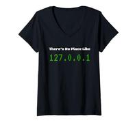 Womens 127.0.0.1 Programmer Geek Tech Coder Network V-Neck T-Shirt