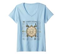 Women's 13 Moon Turtle Lunar Calendar Nature Design Shell V-Neck T-Shirt