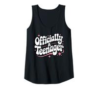 Womens 13 Years Old Officially A Teenager Groovy 13th Birthday Tank Top