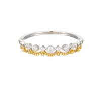Women's 14 Karat Two-Tone Crown Engagement Ring Band Diamond, Size O 1/2