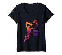 Womens 17 Years Basketball 17TH Birthday V-Neck T-Shirt
