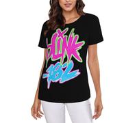 Women's 182 Rock Band BlinkS Summer T-Shirt Multi-Sided Graphic Tees Novelty Cool Short-Sleeve Shirts Multicoloured XXL