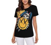 Women's 182 Rock Band BlinkS Summer T-Shirt Multi-Sided Graphic Tees Novelty Cool Short-Sleeve Shirts Multicoloured S