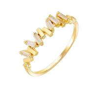 Women's 18K Gold 750 Irregular Shape Unique Engagement Ring, Size T 1/2