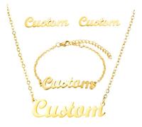 Women's 18K Gold Plated Custom Name Necklace - Personalized Nameplate Pendant Jewelry, 3-7 Letter Personalized Handwriting Jewelry, Elegant Gift with Luxury Gift Box for Various Festivals