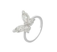 Women's 18K White Gold Anniversary Wedding Rings Butterfly, Size K 1/2