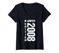 Women's 18th Birthday 2008 Limited Edition Vintage Squad V-Neck T-Shirt