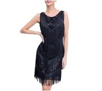 Women's 1920s Dresses Vintage Shiny Sequins Fringed Flapper Dress V Neck Tank Dress Latin Tango Dance Dress Sexy Sparkling Sequin Fringe Party Glitter Dress Cocktail Dresses for Women UK