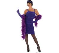 Womens 1920s Purple Flapper Costume Gloves Roaring Charleston Fancy Dress S -3XL