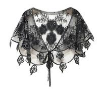 Women's 1920S Shawl Sequin Beaded Art Deco 1920s Flapper Shawl Wrap Vintage Shawl Wraps Bridal Shawl Flapper Cover Up Wedding Party Shawl Scarf