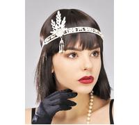 Womens 1920s Silver Flapper Jewel Headband