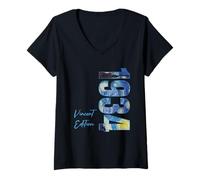 Women's 1934 Birthday Vincent Van Gogh Starry Night V-Neck T-Shirt