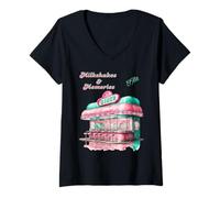 Womens 1950s Rock N Roll Diner V-Neck T-Shirt