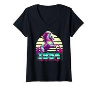 Womens 1954 Year of the Horse Birthday 80s Retro Chinese Zodiac V-Neck T-Shirt