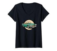 Womens 1960's Sunbeam Alpines Tiger V8 V-Neck T-Shirt