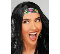 Womens 1970s Fancy Dress Flower Power Hippy Headband