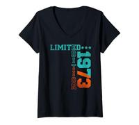 Womens 1973 Limited Edition Born 1973 Birthday V-Neck T-Shirt