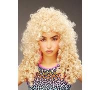 Womens 1980s Big Blonde Bubble Perm Wig