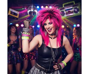 Women's 1980s Spiky Pink Wig