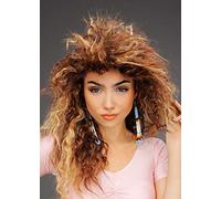 Womens 1980s Whitney Houston Style Curly Brown Wig