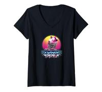 Womens 1984 Year of The Rat Vaporwave V-Neck T-Shirt